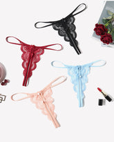 Lace Thongs Low Rise Bow Panties